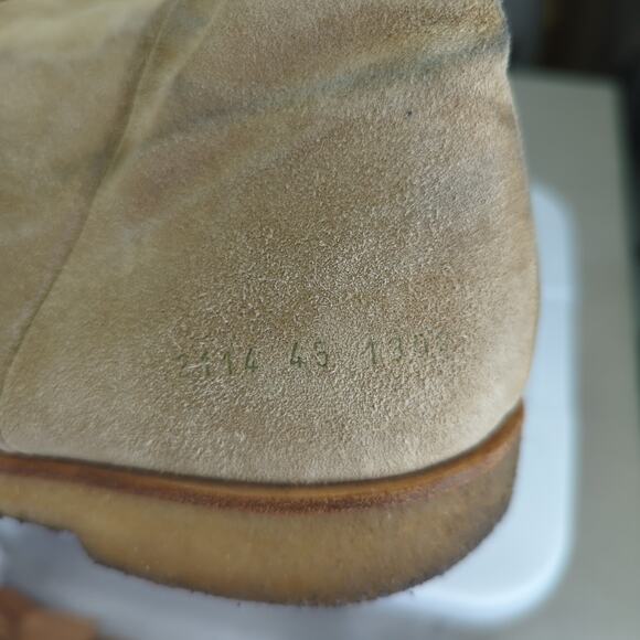 Common Projects Tan Suede Ankle Boots British‎ Chelsea Side Zip Men's 12 EU 45 - Picture 9 of 9